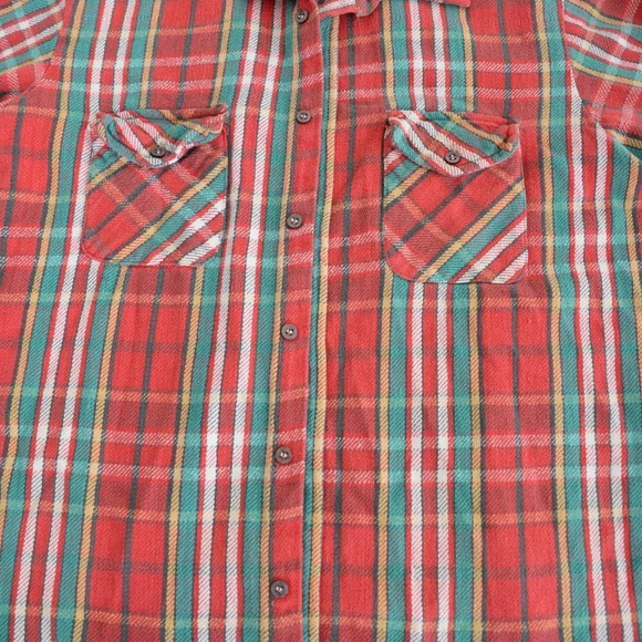 VTG 90'S Java Joe Red And Green Checker Pattern 100% Cotton Shirt Size Medium - Picture 8 of 12